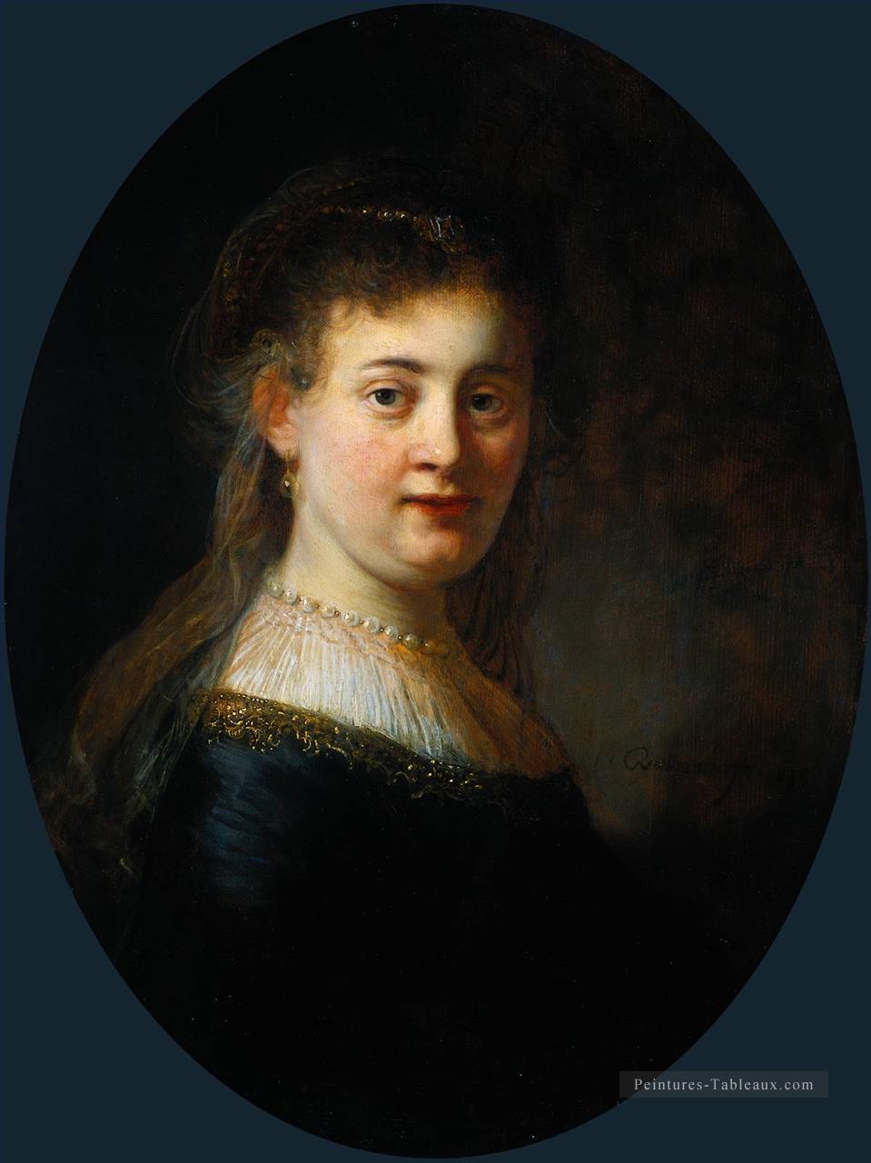 Portrait de Saskia van Uylenburgh Rembrandt Peintures à l'huile